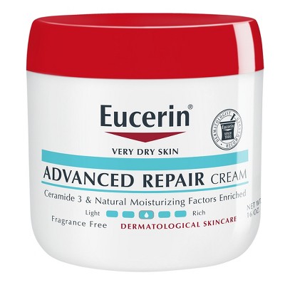 A tied FEMMENORDIC's choice in the CeraVe vs Eucerin comparison, the Advanced Repair Cream by Eucerin
