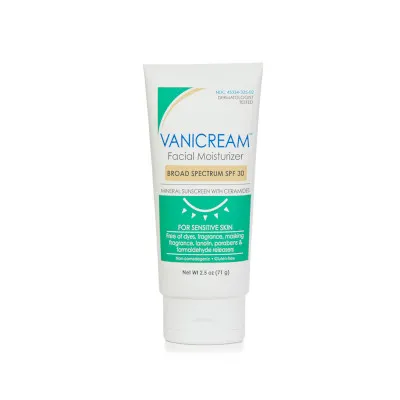 Facial Moisturizer Broad Spectrum SPF 30 by Vanicream, mineral sunscreen with ceramides.