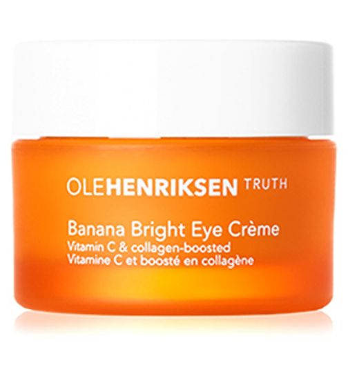 Banana Bright Eye Cream by Ole Henriksen; brightens, firms, improves concealer wear and instantly reduces look of fine lines and wrinkles..