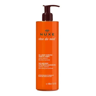 A tied FEMMENORDIC's choice in the Nuxe vs Avene comparison, the Nuxe Reve de Miel Ultra-Rich Cleansing Gel