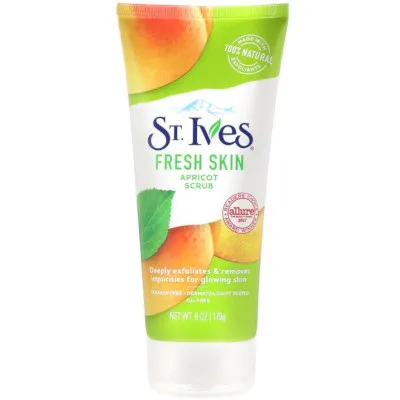 Fresh Skin Apricot Scrub by St Ives, deeply cleans pores, instantly revealing skin's natural radiance.