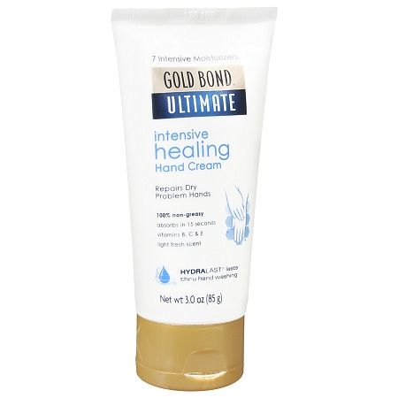Healing Hand Cream by Gold Bond, repairs dry, problem hands.