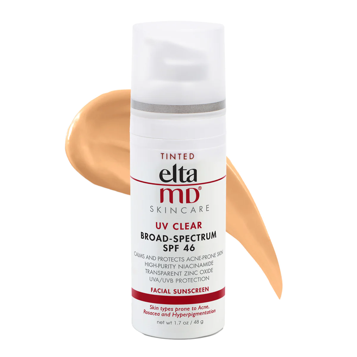 FEMMENORDIC's choice in the Elta MD Tinted vs Clear sunscreen comparison, the Elta MD UV Clear Tinted Facial Sunscreen