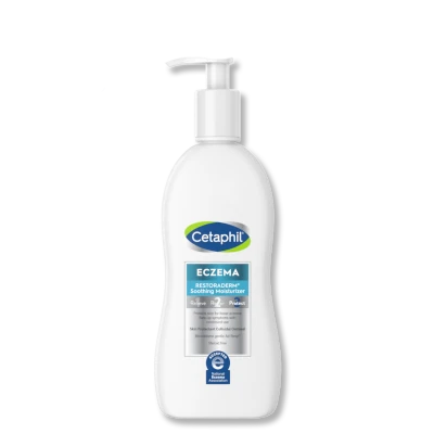A tied FEMMENORDIC's choice in the Aveeno vs Cetaphil for eczema comparison, the Cetaphil Eczema Restoraderm Soothing Moisturizer