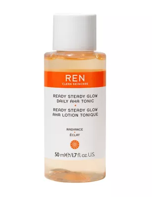 Ready Steady Glow Tonic by REN, exfoliating AHA and BHA toner to brighten, clarify and refine skin.
