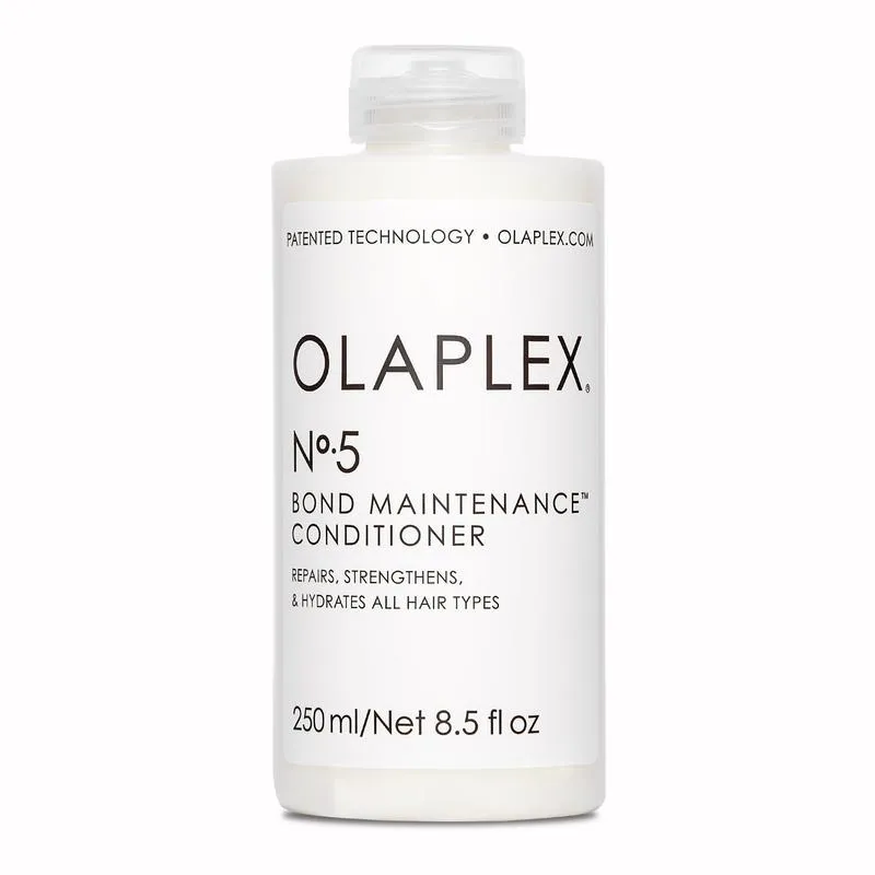 No.5 Bond Maintenance Conditioner by Olaplex, a highly-moisturizing, reparative conditioner for all hair types.