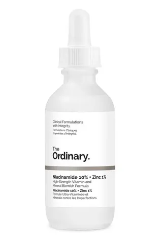 Niacinamide 10% + Zinc 1% by The Ordinary, high-strength vitamin and mineral blemish formula.
