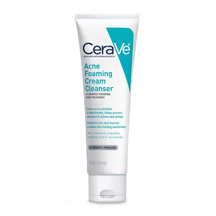 FEMMENORDIC's choice in the Aveeno vs CeraVe for acne comparison, the CeraVe Acne Foaming Cream Cleanser