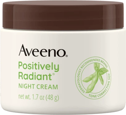 Positively Radiant Night Cream by Aveeno, reduce the look of dark spots and reveal healthy-looking skin.
