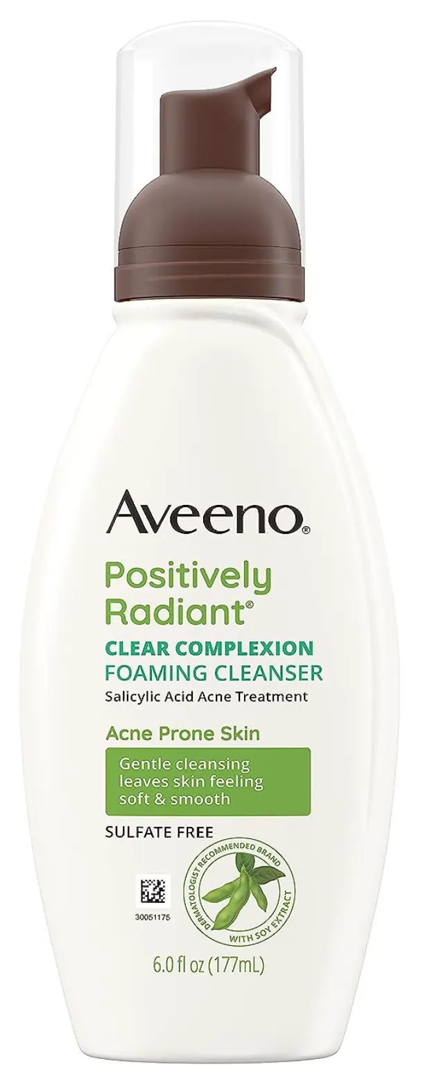 FEMMENORDIC's choice in the CeraVe vs Aveeno for acne comparison, the Aveeno Clear Complexion Face Cleanser with SA
