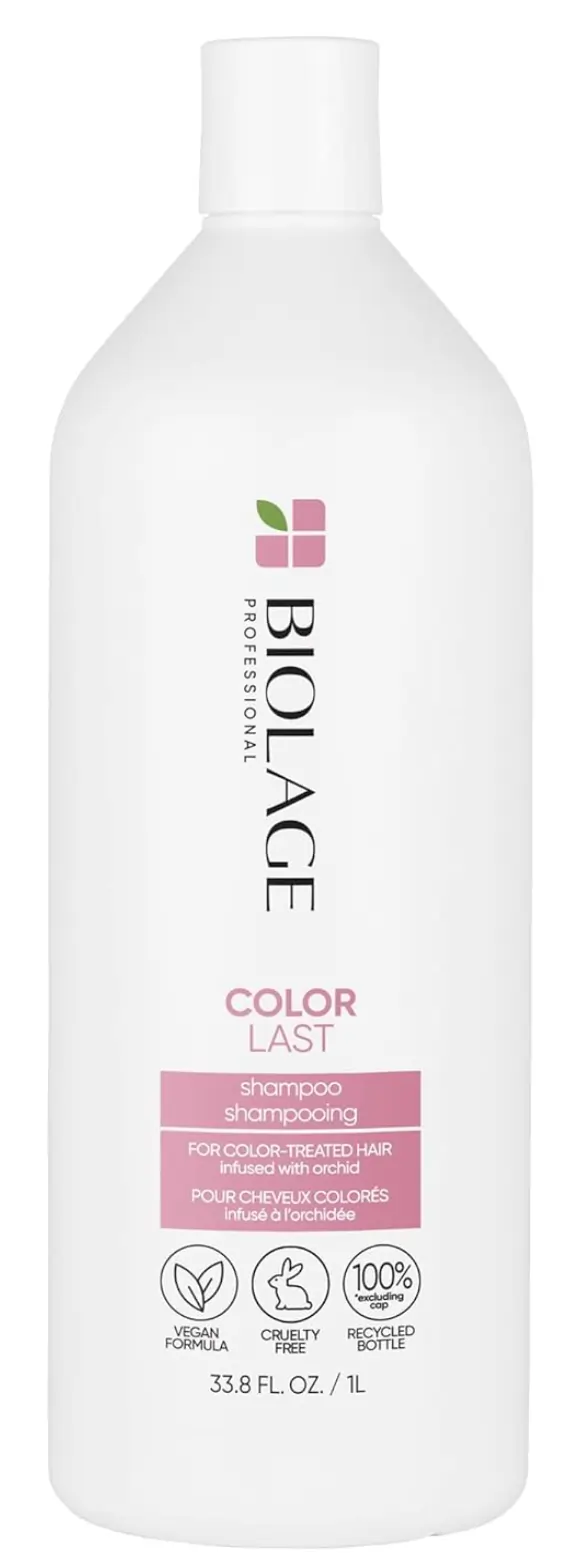 A tied FEMMENORDIC's choice in the Biolage vs Biotera shampoo comparison, the Biolage Color Last Shampoo.