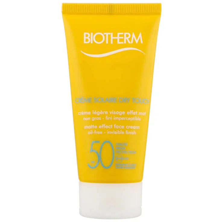 Creme Solaire Dry Touch SPF50 Face Cream by Biotherm, the best French sunscreen for oily skin.