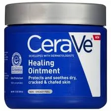 Healing Ointment by CeraVe, a moisturizing petrolatum skin protectant for dry skin, with hyaluronic acid and ceramides - arguably the best occlusive moisturizer.