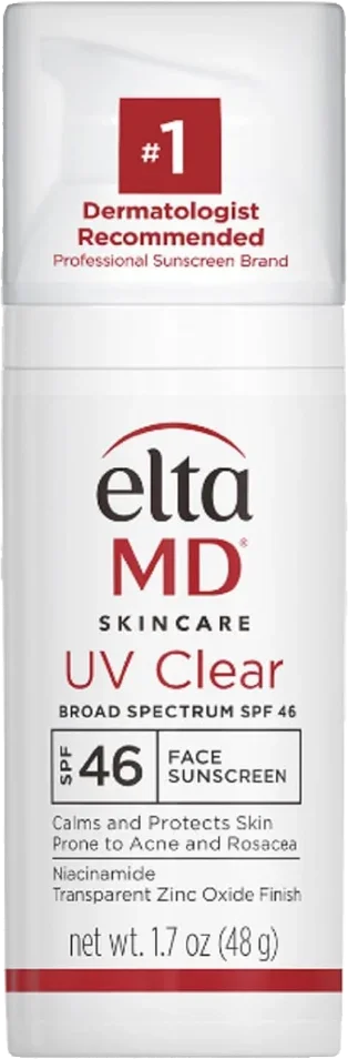 FEMMENORDIC's choice in the Elta MD UV Clear vs UV Daily sunscreen comparison, the Elta MD UV Clear Facial Sunscreen