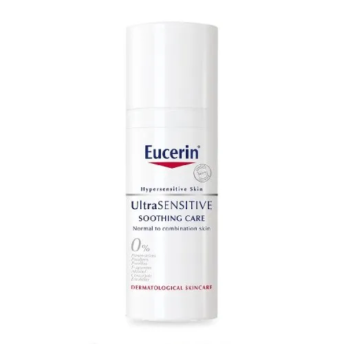 UltraSensitive Soothing Care by Eucerin, day and/or night cream for instant skin comfort and relief from hypersensitivity.