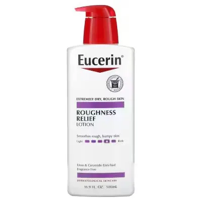 A tied FEMMENORDIC's choice in the CeraVe vs Eucerin comparison, the Roughness Relief Lotion by Eucerin