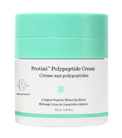 Protini Polypeptide Cream by Drunk Elephant, a protein moisturizer for immediate improvement in the appearance of skin’s tone, texture, and firmness.