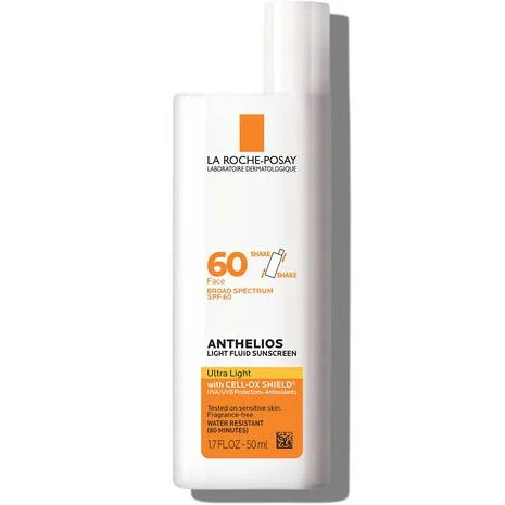 Anthelios Ultra Light Fluid Facial Sunscreen SPF 60 by La Roche Posay, one of the best eye creams for tired eyes.