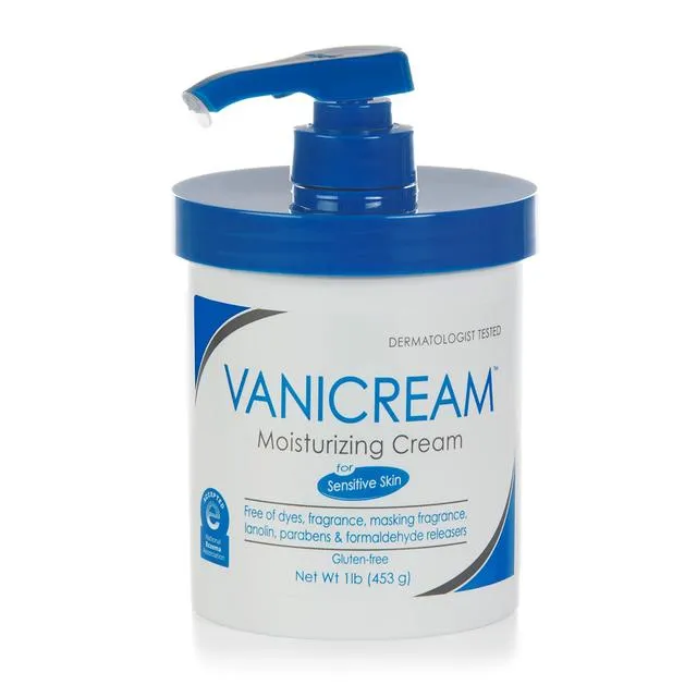 Moisturizing Cream by Vanicream, a thick, smooth moisturizing cream.