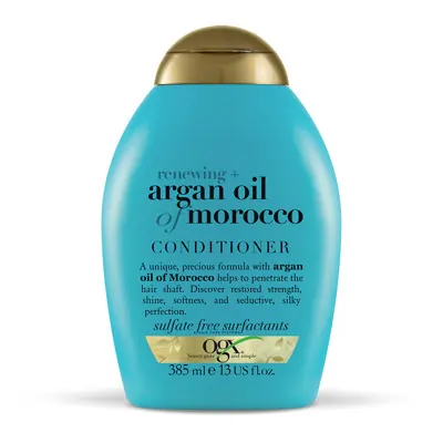 A tied FEMMENORDIC's choice in the Herbal Essences vs OGX conditioner comparison, the OGX Renewing + Argan Oil of Morocco Conditioner.