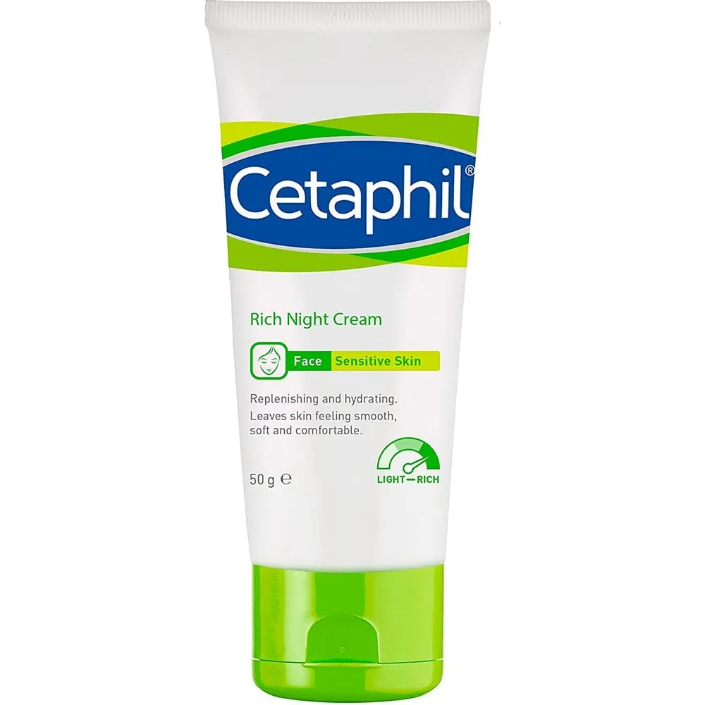 Rich Night Cream by Cetaphil, hydrates for 48 hours & fully restores the skin barrier.