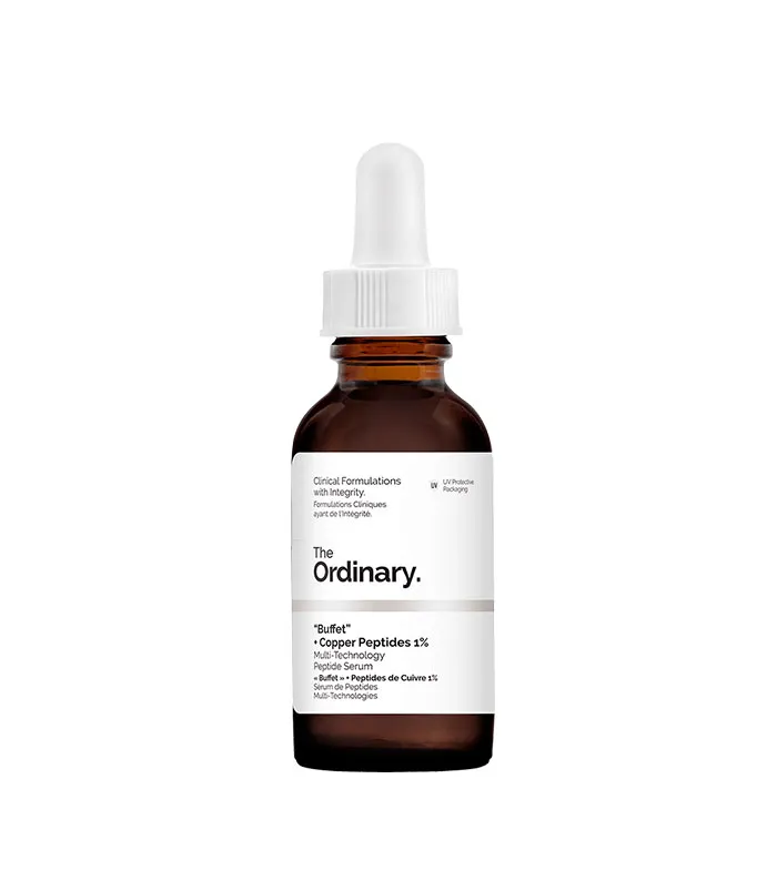 "Buffet" + Copper Peptides 1% by The Ordinary, An advanced age-supporting serum with additional antioxidant support.