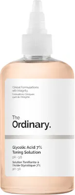 Glycolic Acid 7% Toning Solution by The Ordinary, an exfoliating toner for targeting dullness, texture and signs of aging.