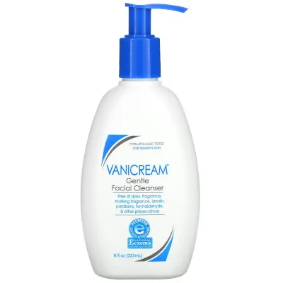 Gentle Facial Cleanser by Vanicream, a dermatologist-tested, soapless cleanser.